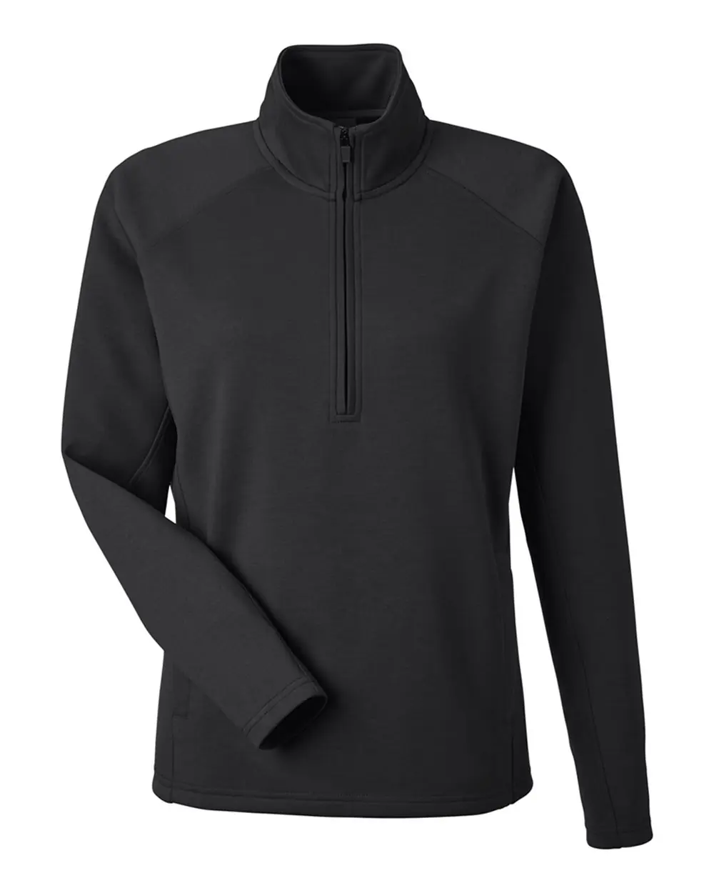 J. America Women's Apex Fleece Quarter-Zip Pullover in Black