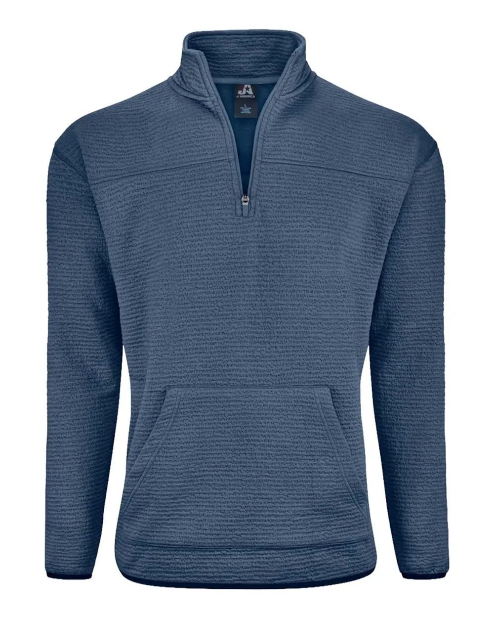 J. America Unisex Pebble Fleece Quarter-Zip Pullover in Baltic