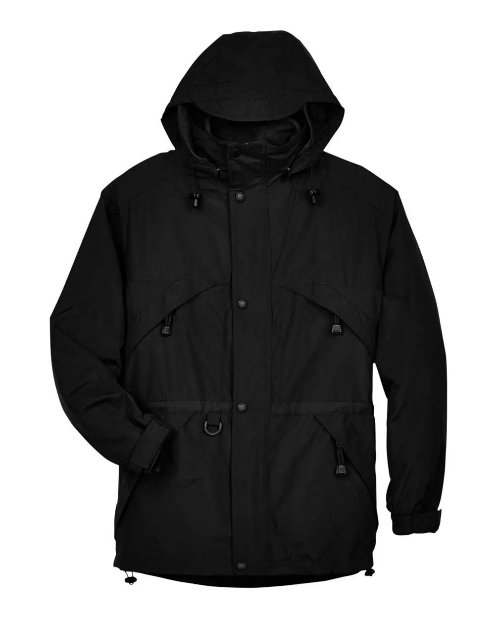North End Men's 3-in-1 Parka with Dobby Trim in Black