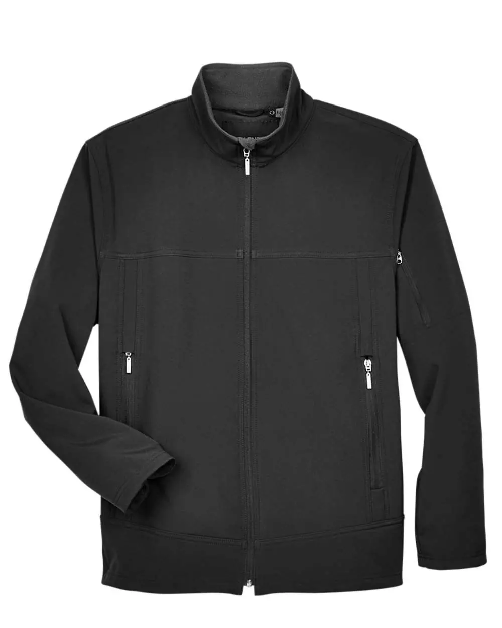 North End Men's Three Layer Fleece Performance Soft Shell Jacket in Black