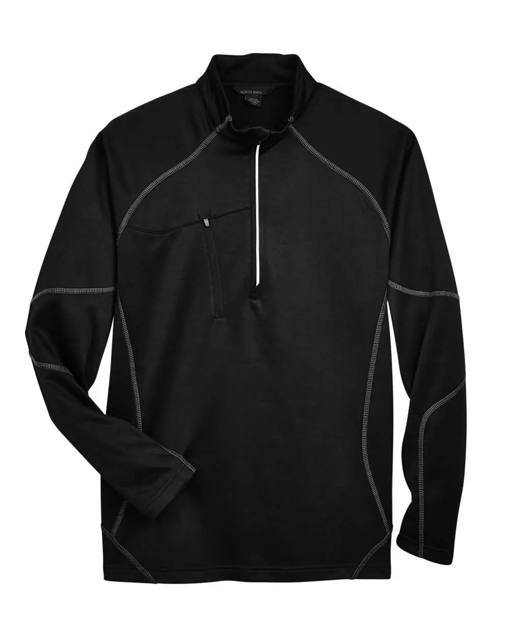 North End Men's Catalyst Performance Fleece Quarter-Zip Pullover in Black