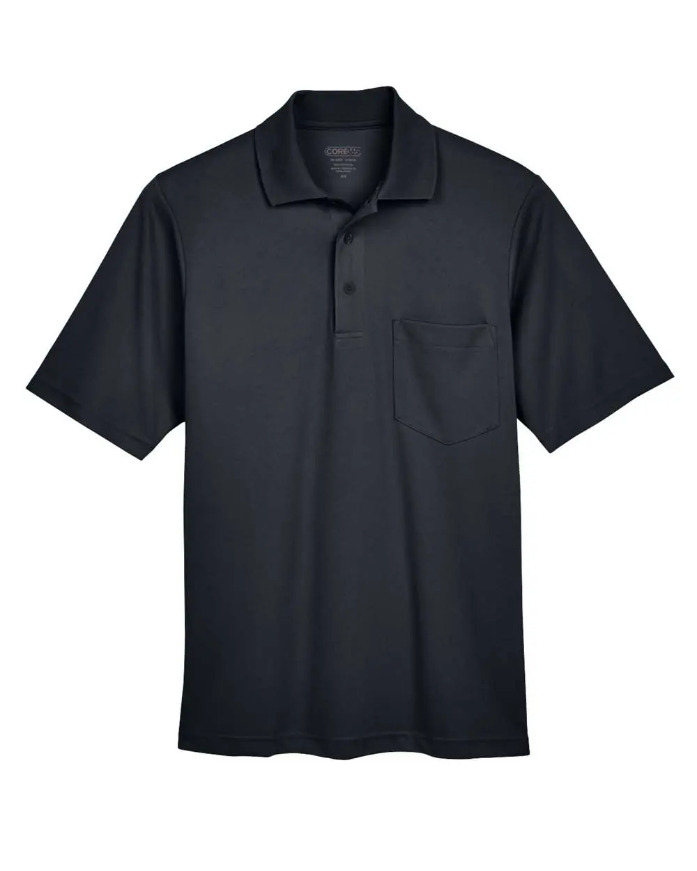 CORE365 Men's Origin Performance Piqué Polo with Pocket in Black