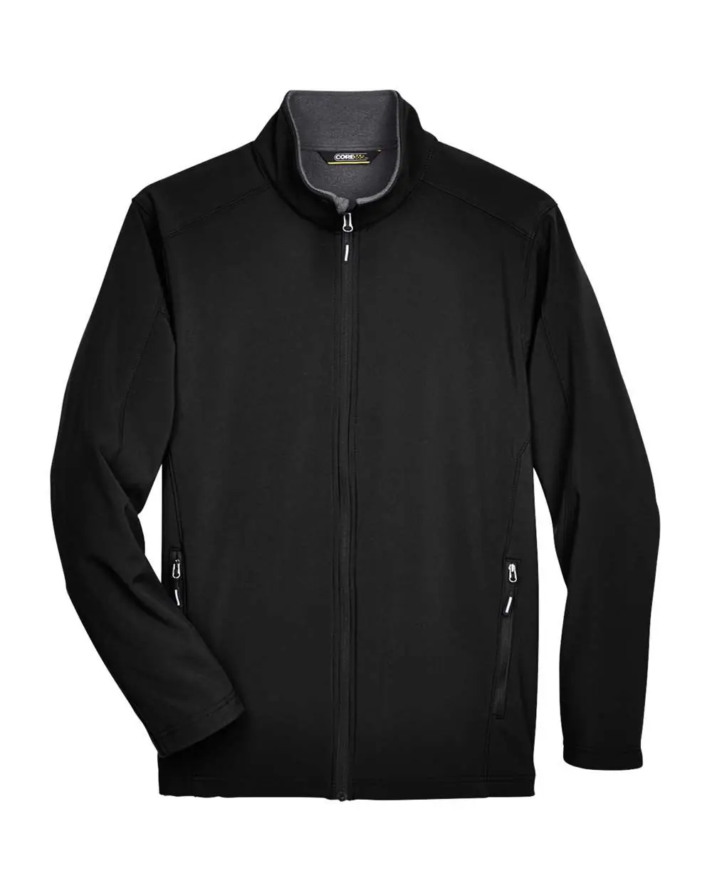 CORE365 Men's Tall Cruise Two-Layer Fleece Bonded Soft Shell Jacket in Black