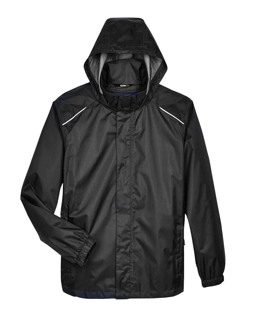 CORE365 Men's Climate Seam Sealed Lightweight Variegated Ripstop Jacket in Black