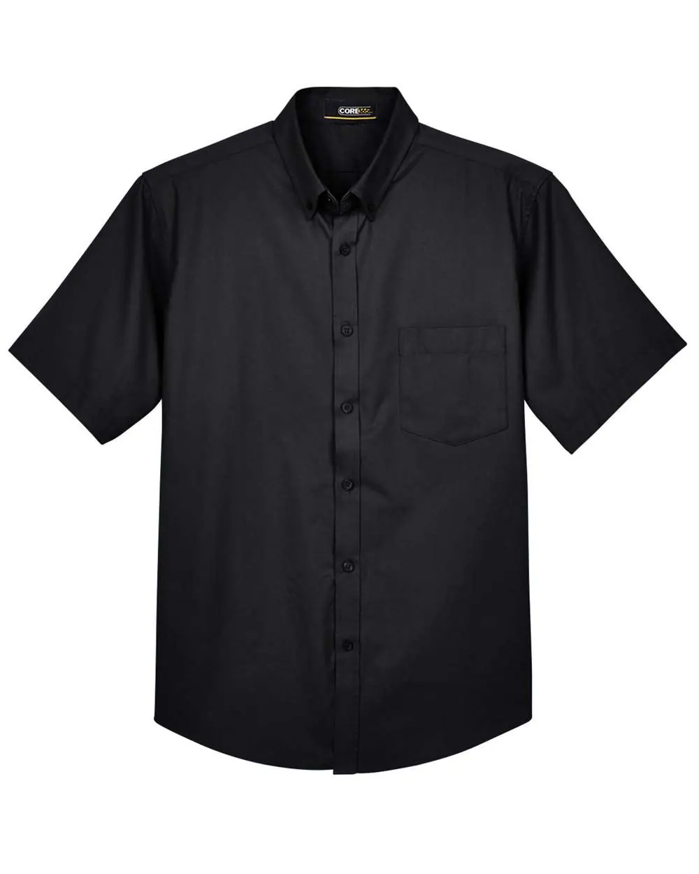 CORE365 Men's Optimum Short Sleeve Twill Dress Shirt in Black