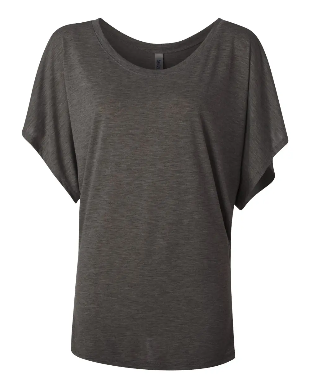 Bella + Canvas Women’s Flowy Draped Dolman Tee in Dark Grey Heather