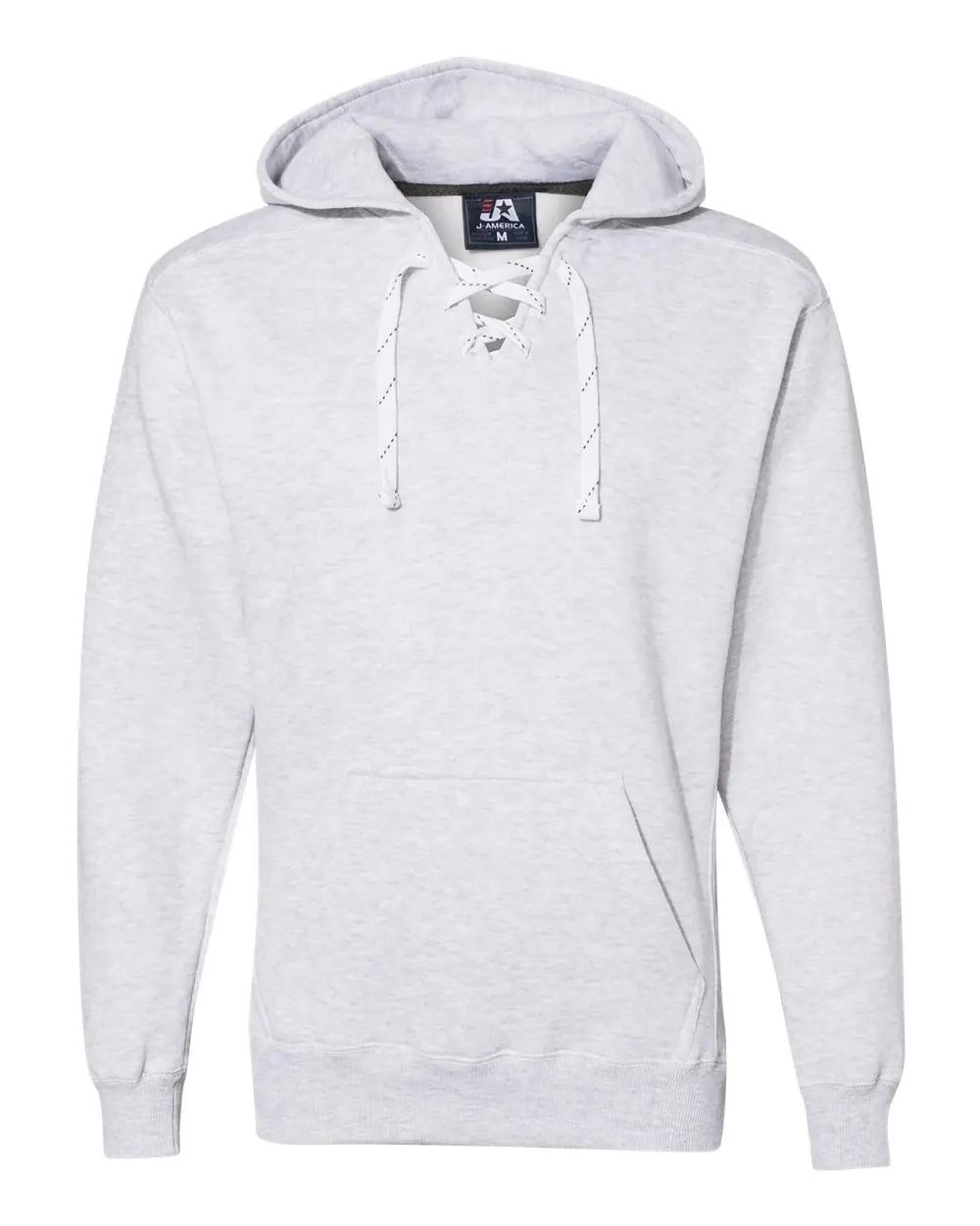 J. America Men's Sport Lace Hooded Sweatshirt in Ash Heather