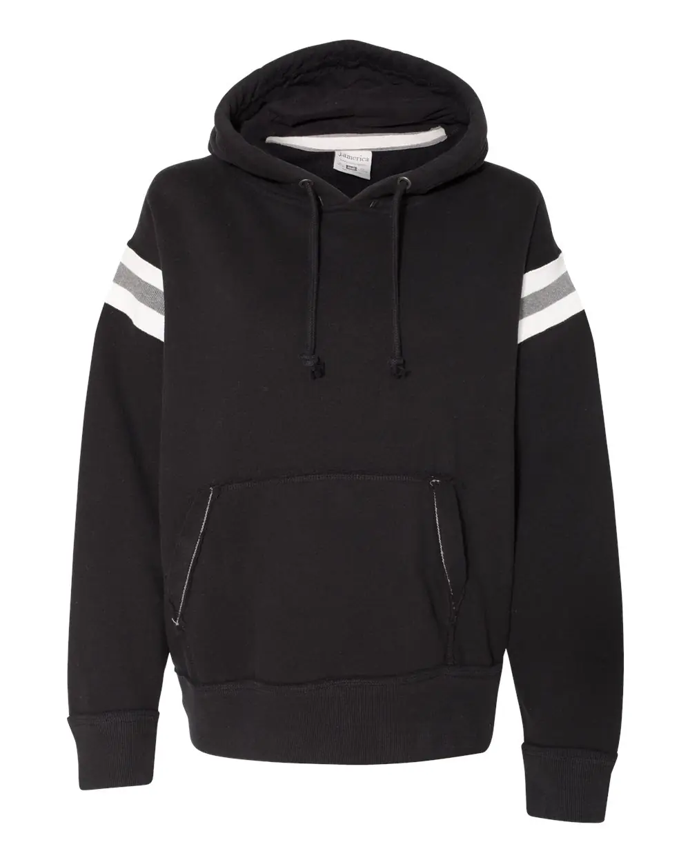 J. America Men's Vintage Athletic Hooded Sweatshirt in Black