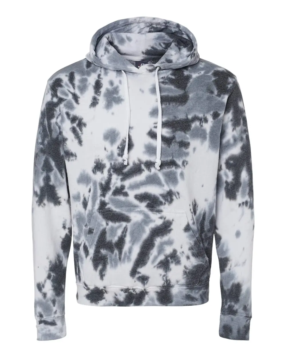 J. America Men's Tie-Dyed Fleece Hooded Sweatshirt in Black Tie Dye
