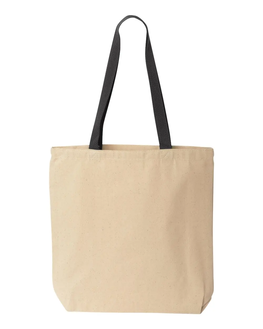 Liberty Bags Natural Tote with Contrast-Color Handles in Natural/ Black