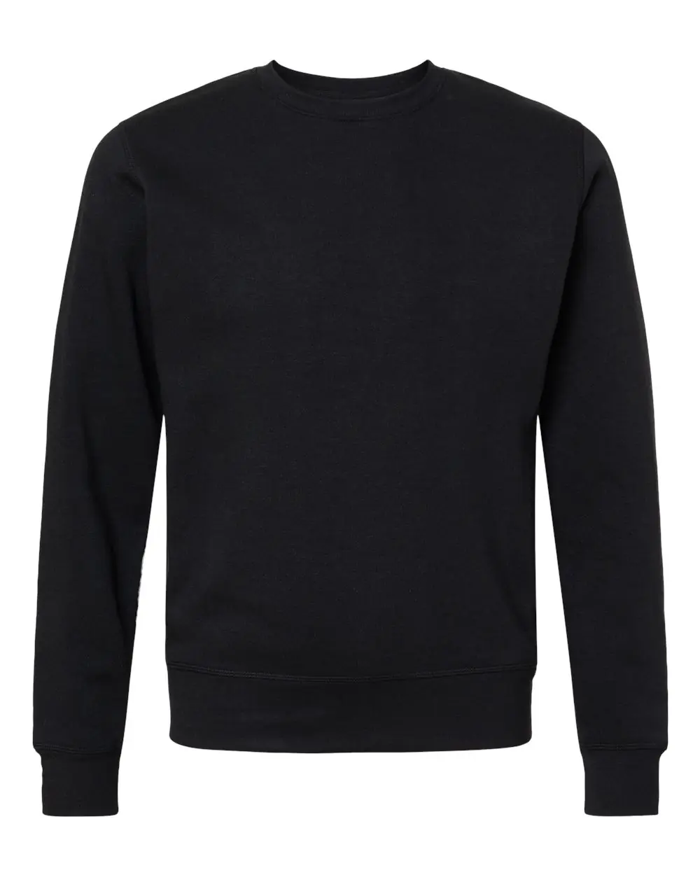 J. America Unisex Triblend Fleece Crewneck Sweatshirt in Black Solid