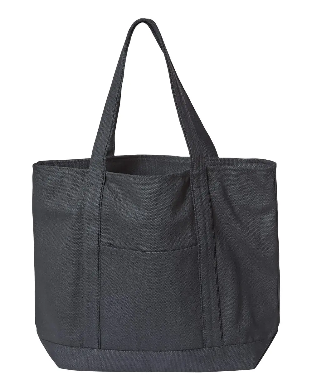 Liberty Bags XL Zippered Cotton Canvas Resort Tote in Black/ Black