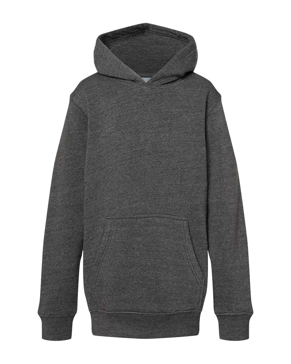J. America Youth Triblend Fleece Hooded Sweatshirt in Black Triblend