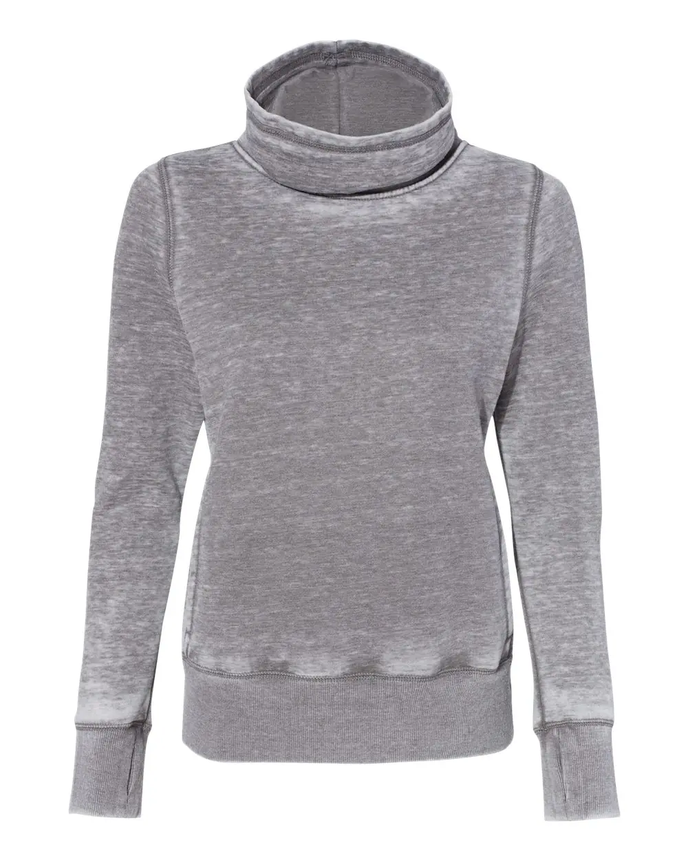 J. America Women’s Zen Fleece Cowl Neck Sweatshirt in Cement