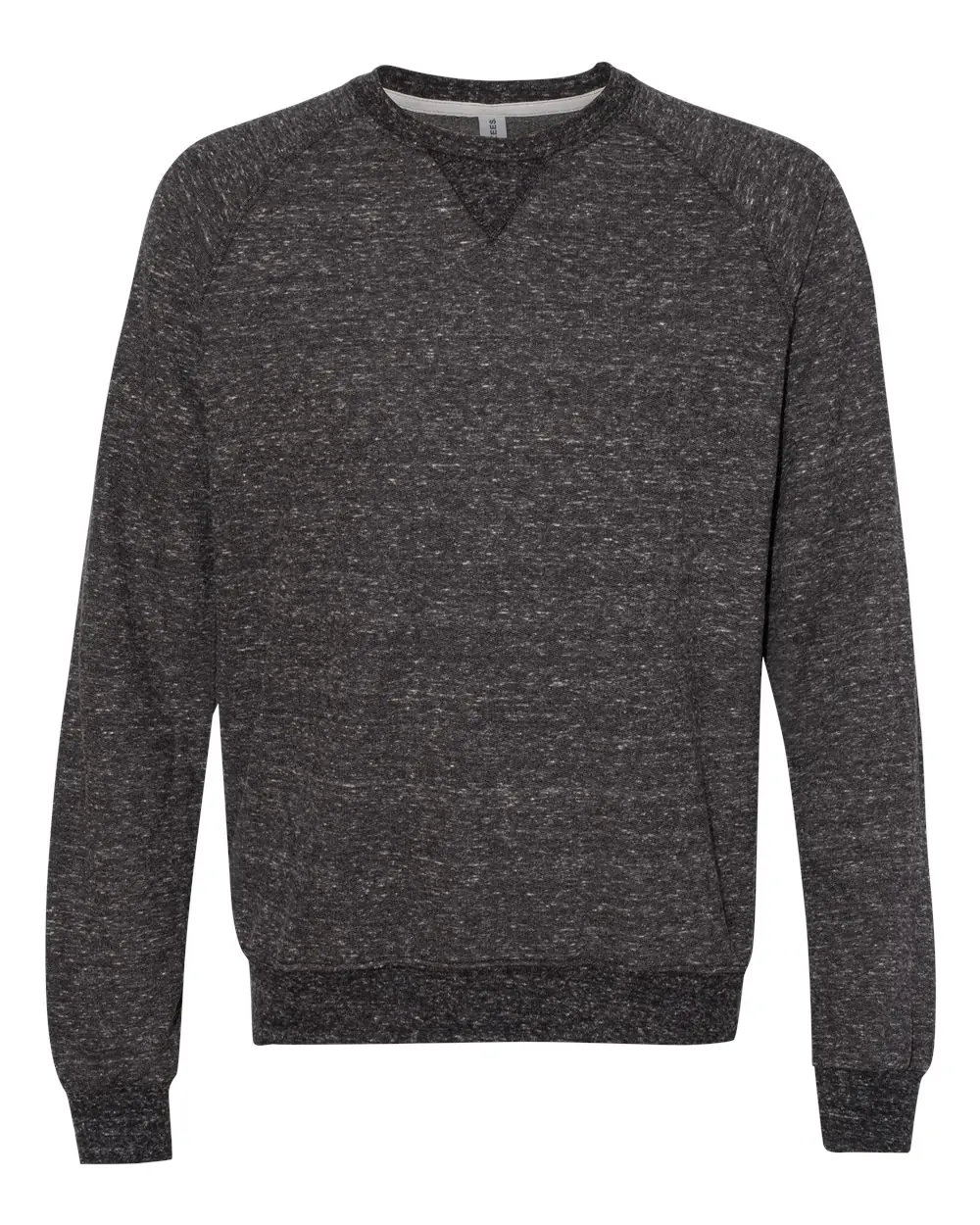 Jerzees Unisex Snow Heather French Terry Crewneck Sweatshirt in Black Ink