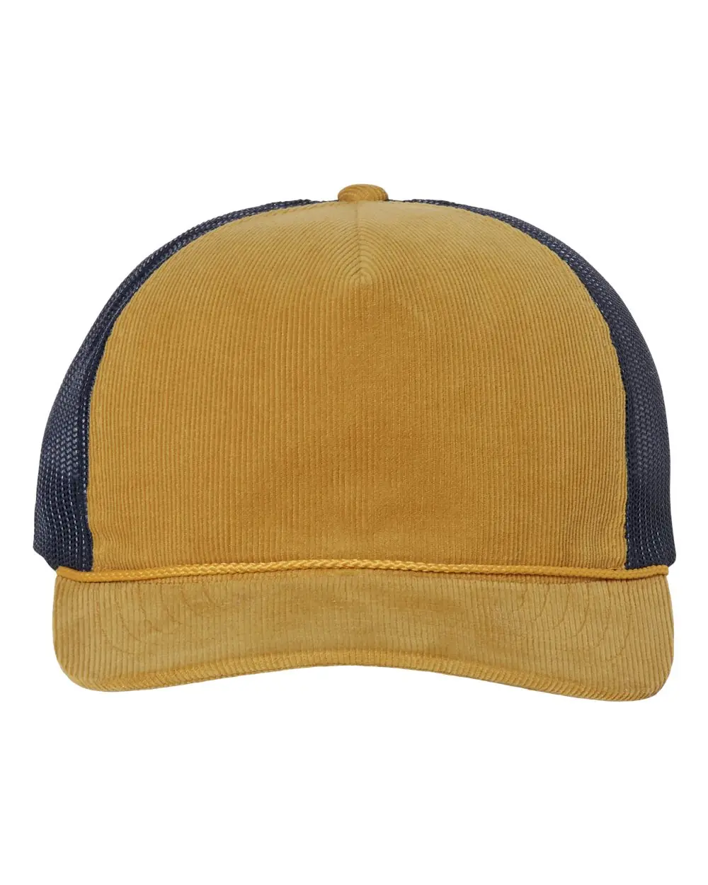 Bayside Unisex USA-Made Super Heavy Thermal Lined Hooded Sweatshirt in Amber Gold/ Navy
