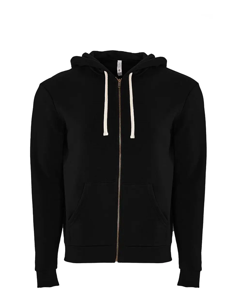 Next Level Apparel Unisex Santa Barbara Full-Zip Hoodie Sweatshirt in Black