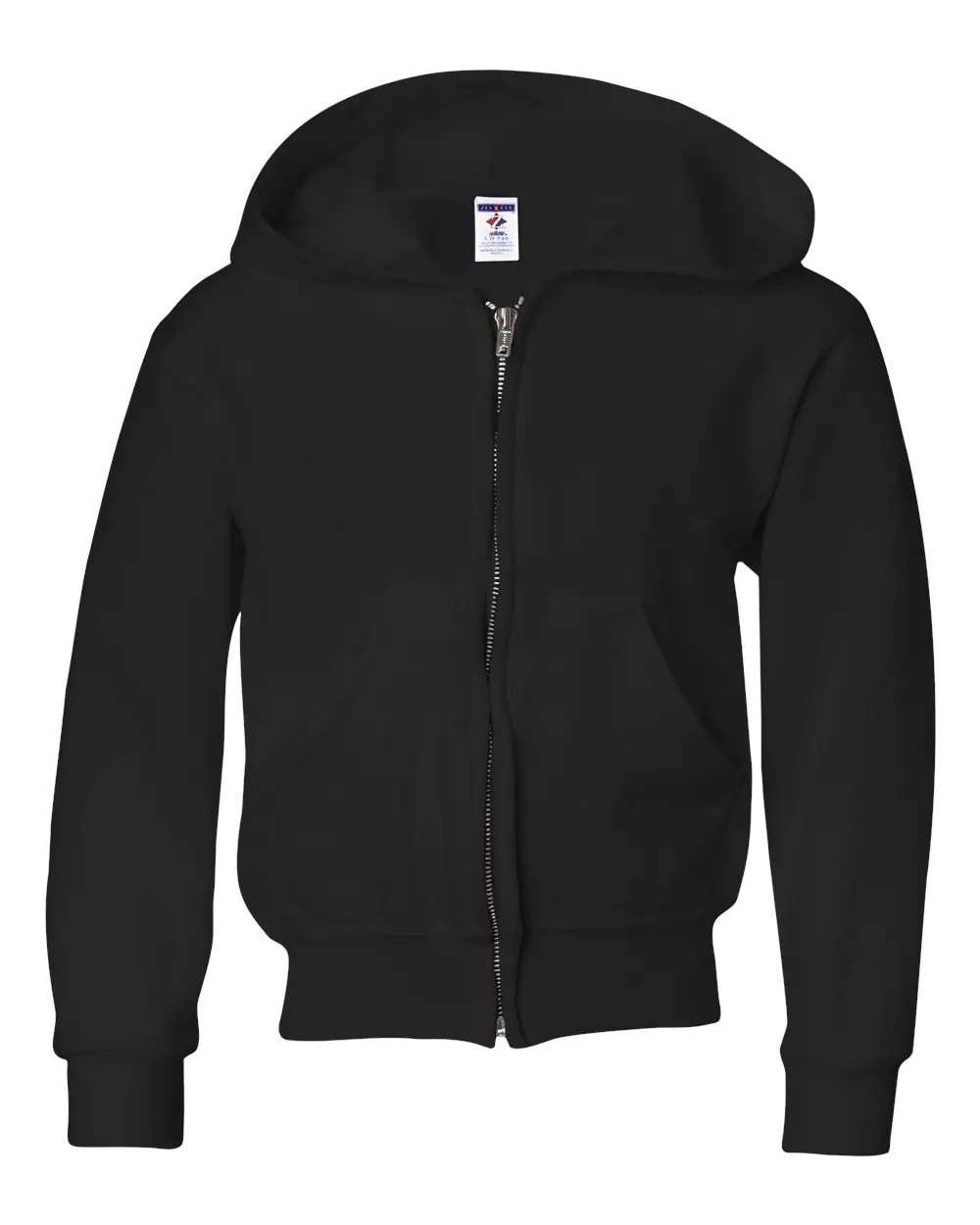 Jerzees Youth NuBlend® Full-Zip Hooded Sweatshirt in Black
