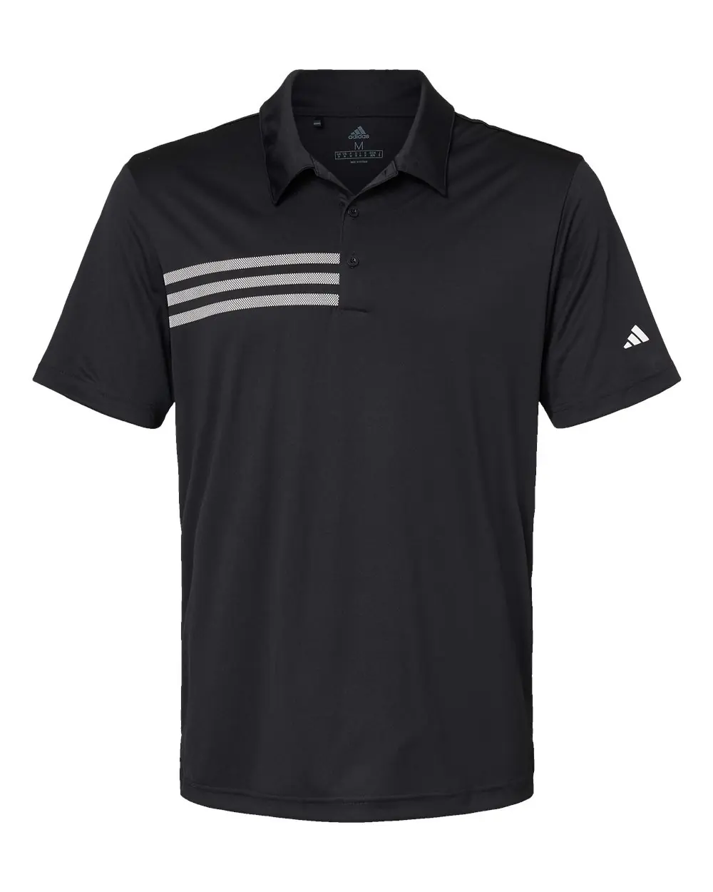 Adidas Men's 3-Stripes Chest Polo in Black/ White