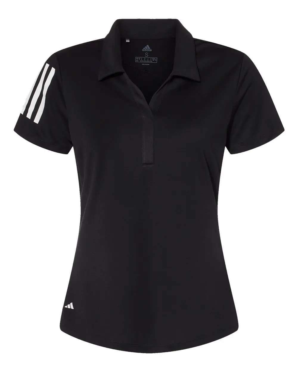 Adidas Women's Floating 3-Stripes Polo in Black/ White