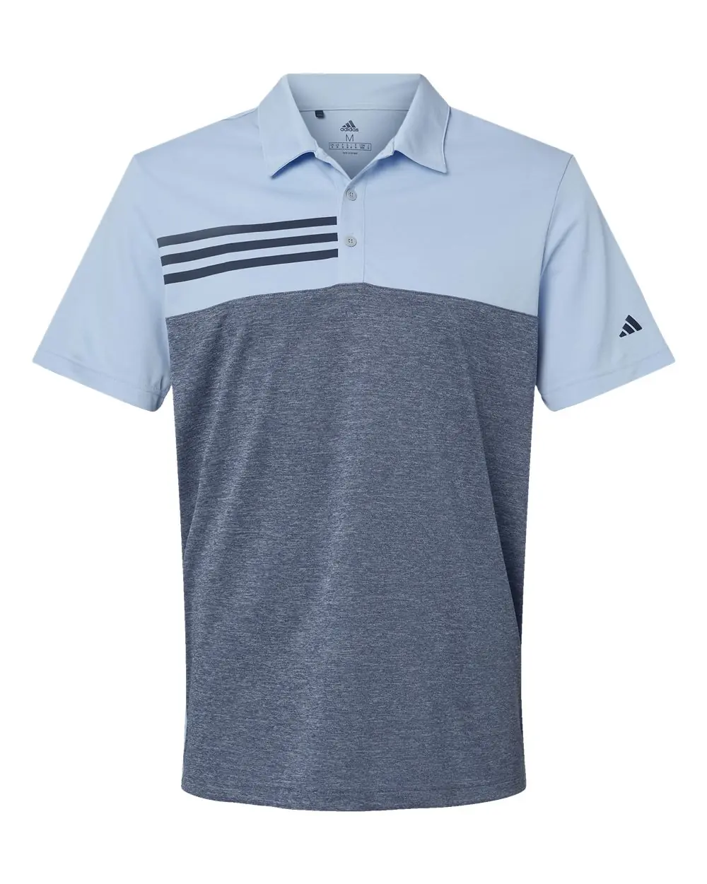 Adidas Men's Heathered Colorblocked 3-Stripes Polo