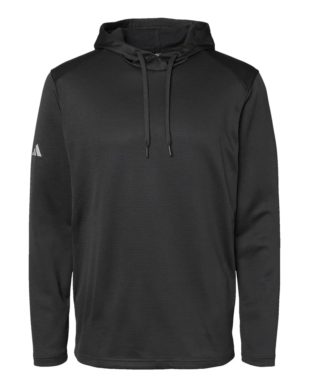 Adidas Men's Textured Mixed Media Midweight Hooded Sweatshirt in Black