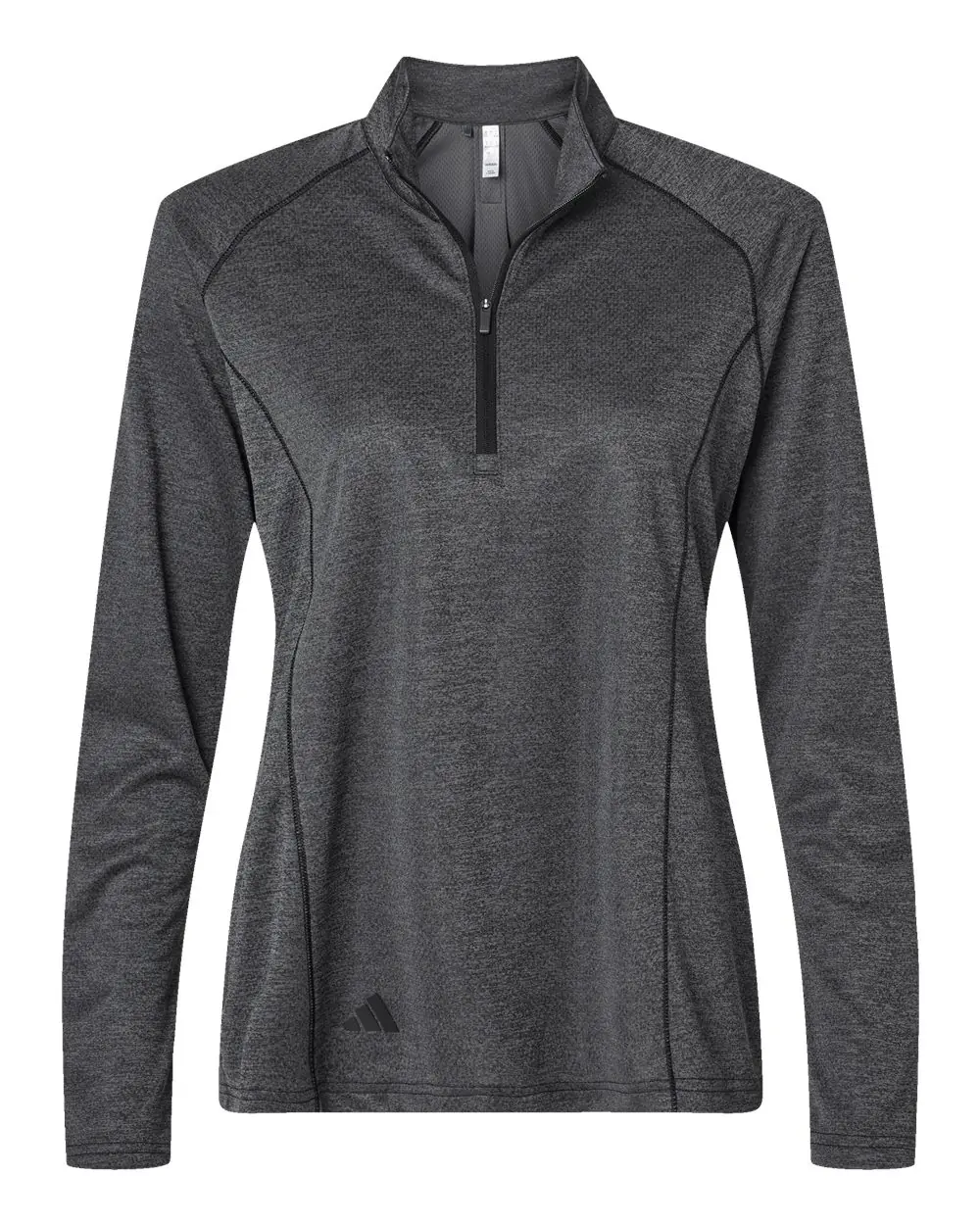 Adidas Women's Space Dyed Quarter-Zip Pullover in Black Melange