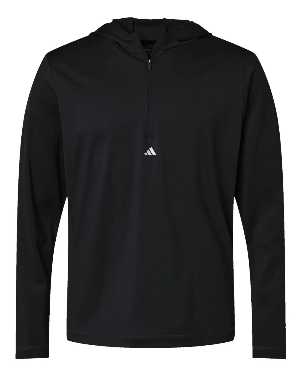 Adidas Men's Lightweight Quarter-Zip Hooded Pullover in Black