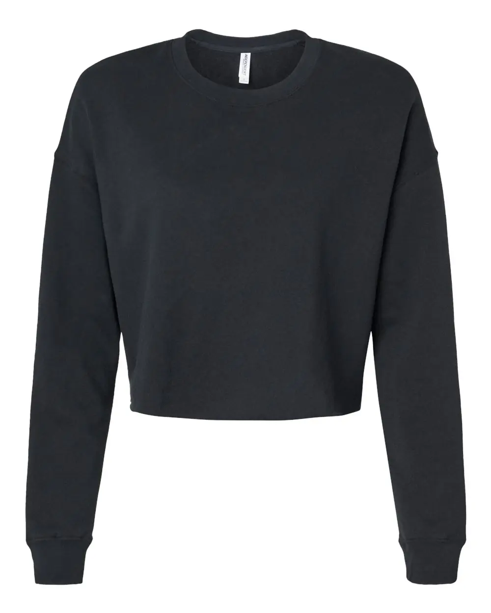 Independent Trading Co. Women's Lightweight Crop Crewneck Sweatshirt in Black