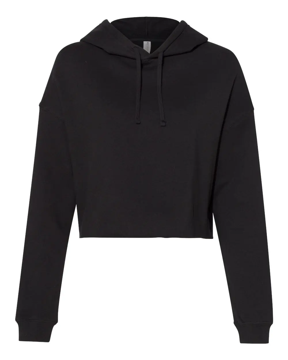 Independent Trading Co. Women’s Lightweight Crop Hooded Sweatshirt in Black