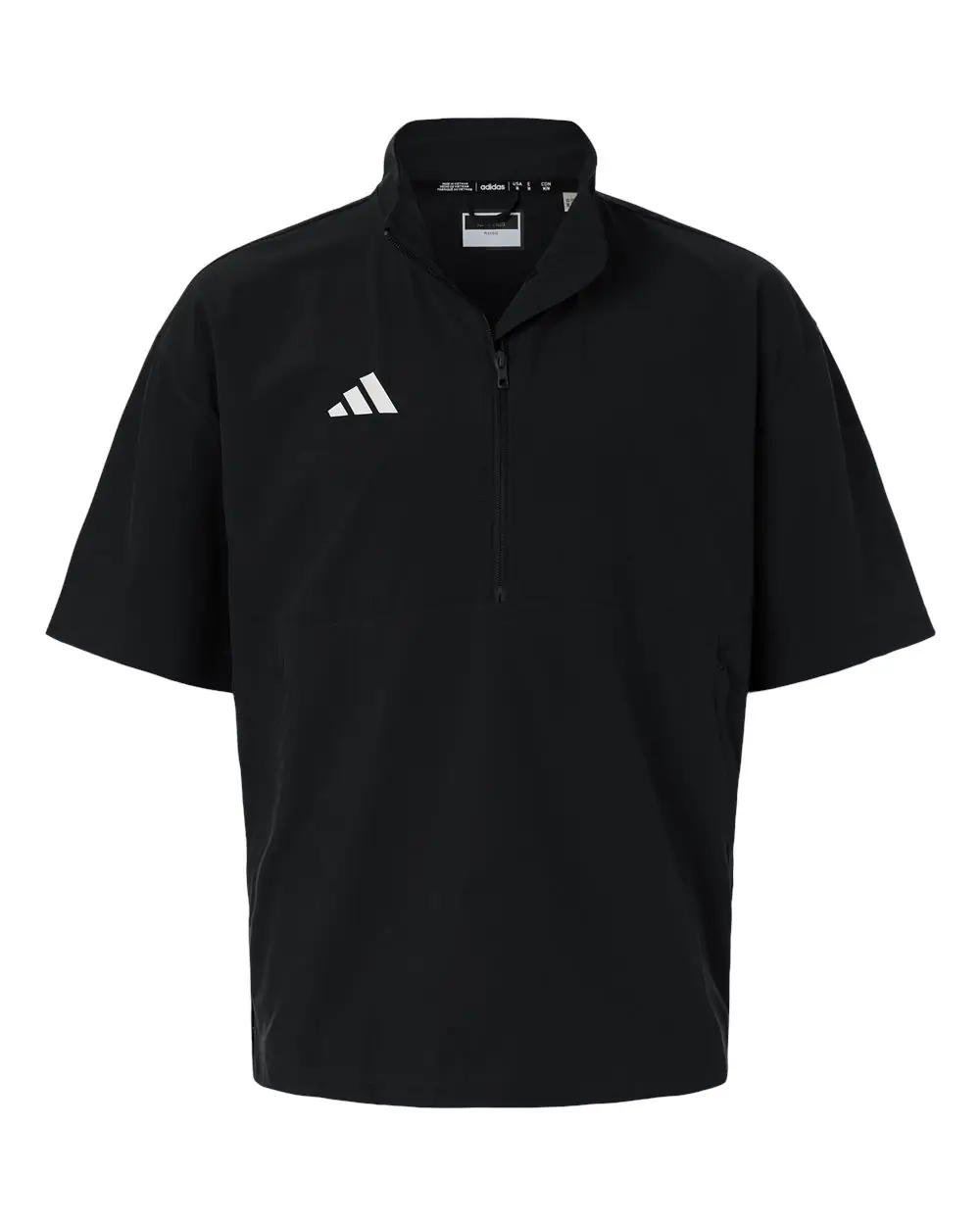 Adidas Men's Short Sleeve Quarter-Zip Pullover in Black/ White