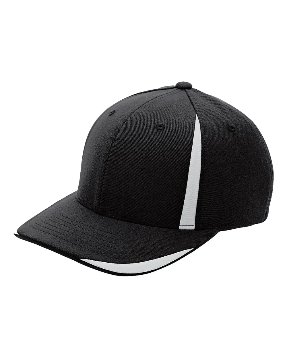 Team 365 Pro-Formance® Front Sweep Cap in Black/ Sport Silver