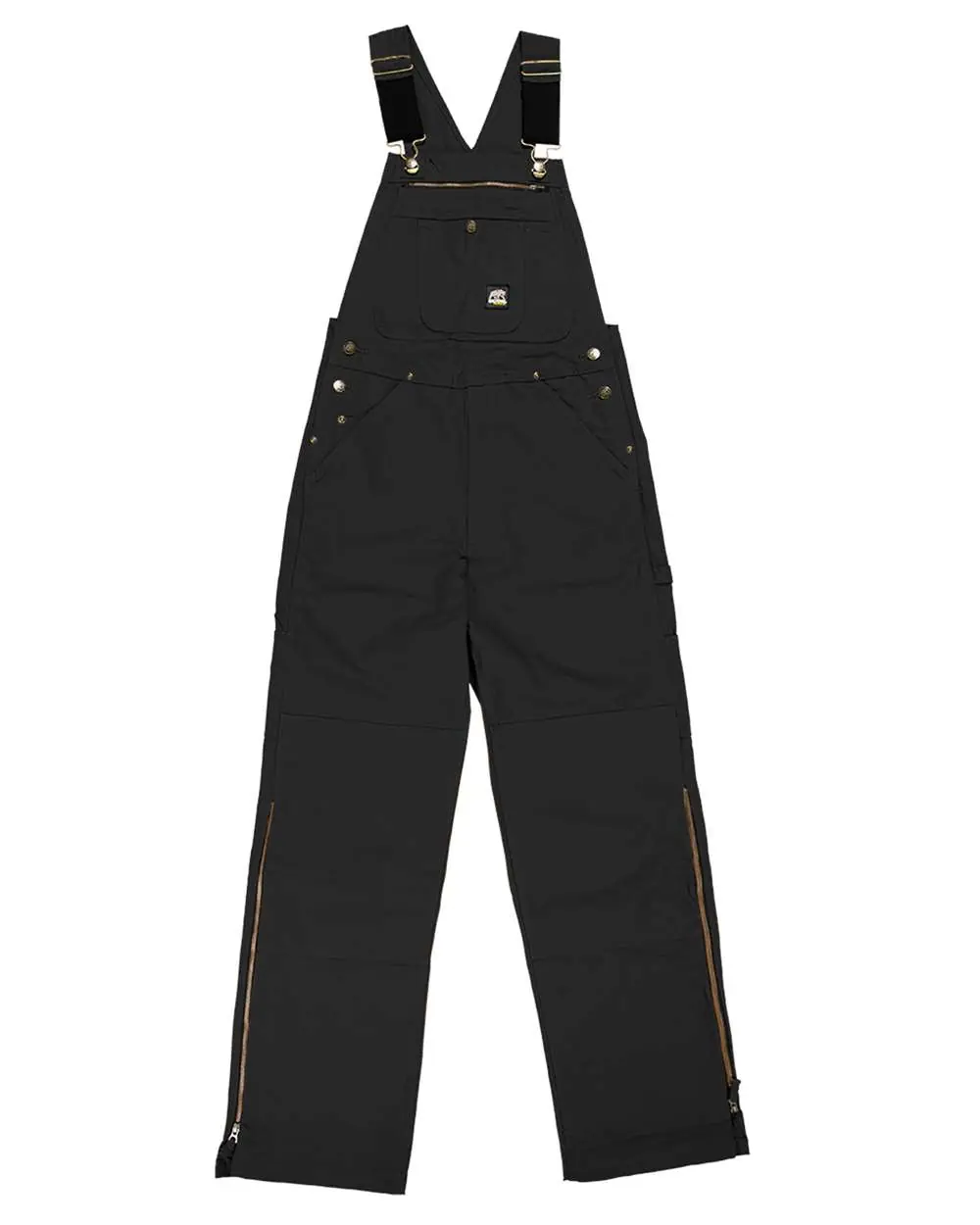Berne Apparel Men's Slab Unlined Duck Bib Overall in Black_32
