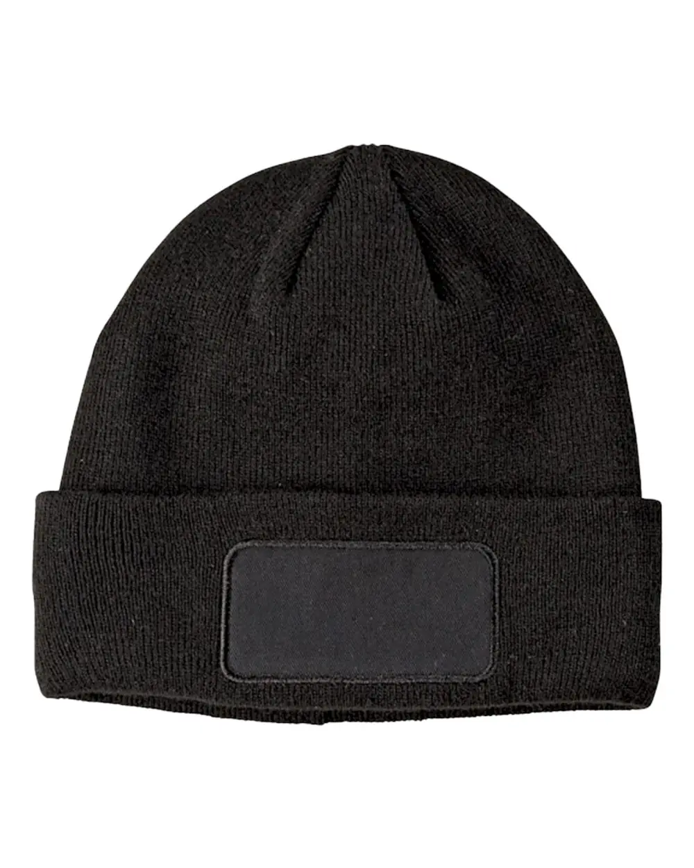 Big Accessories Patch Beanie in Black
