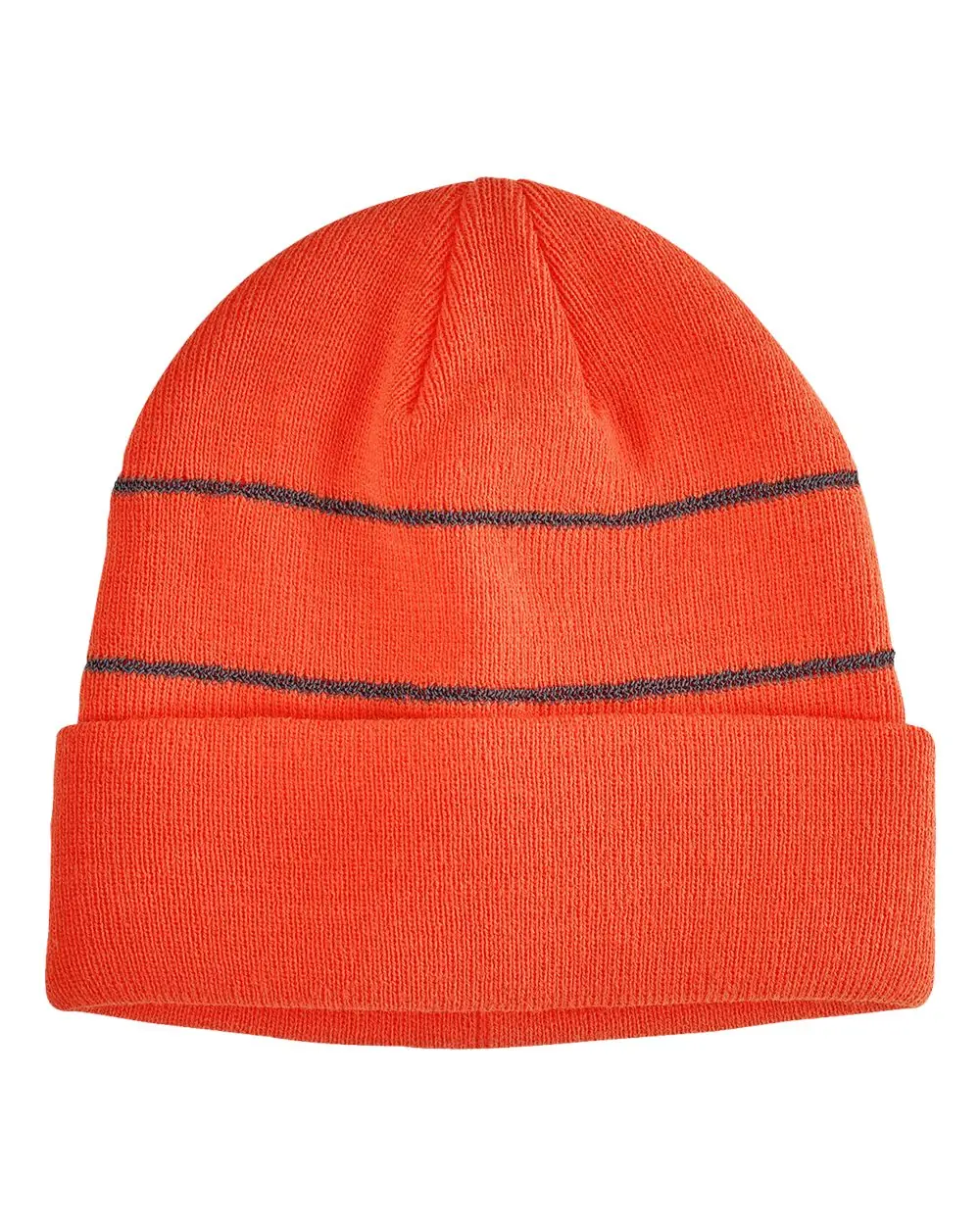 Big Accessories Reflective Cuffed Beanie in Neon Orange