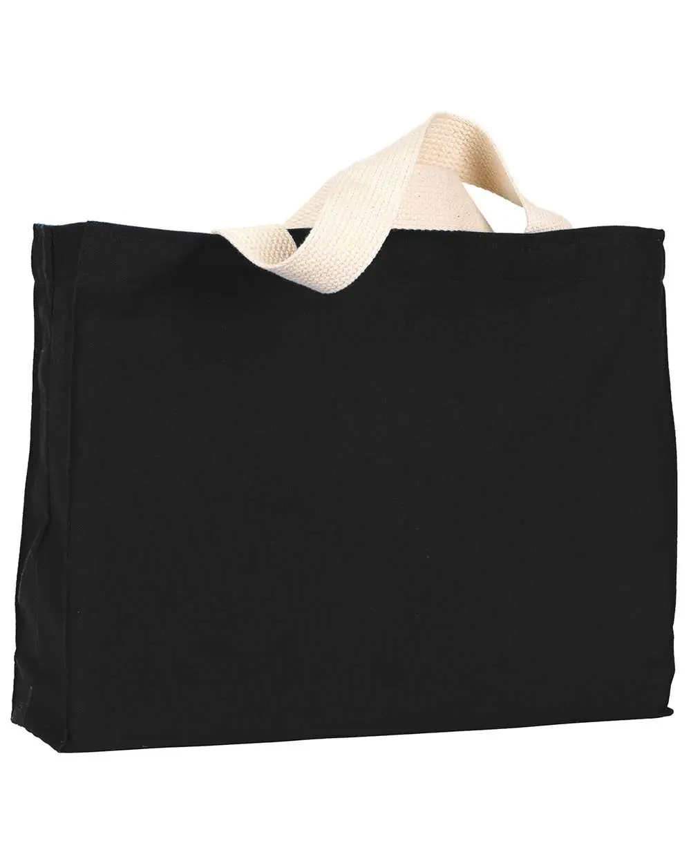 Bayside USA-Made Canvas Medium Gusset Tote Bag in Black