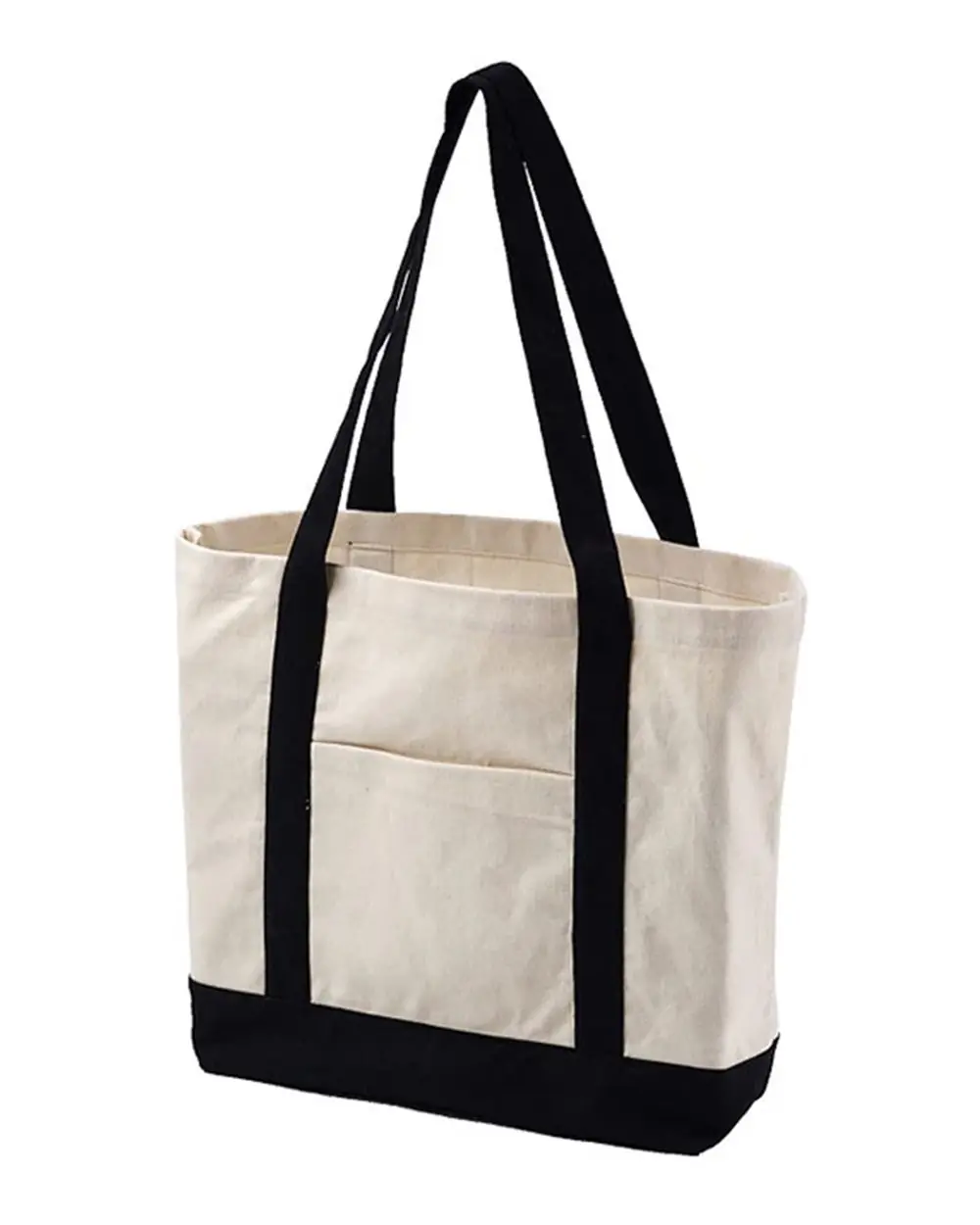 BAGedge Canvas Tote in Natural/ Black