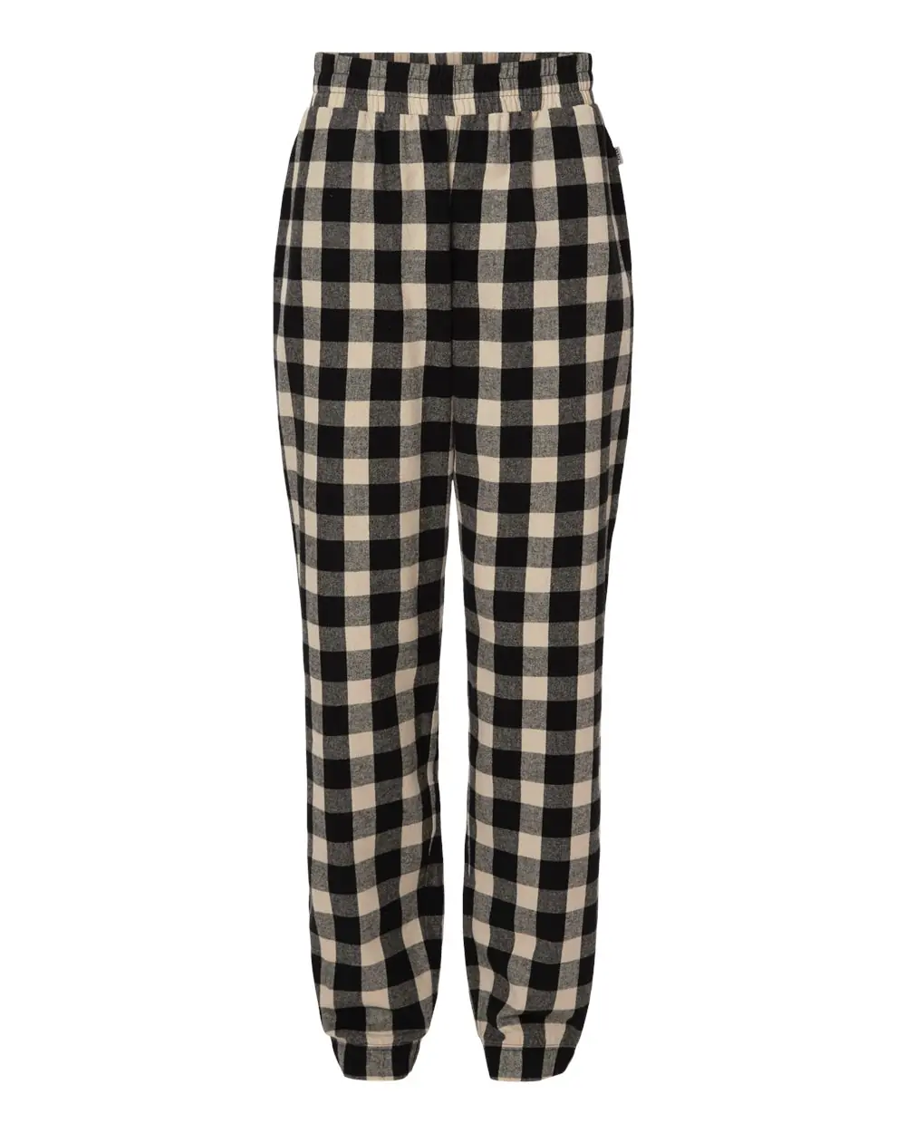 Boxercraft Unisex Flannel Joggers in Black/ Ecru Buffalo Plaid