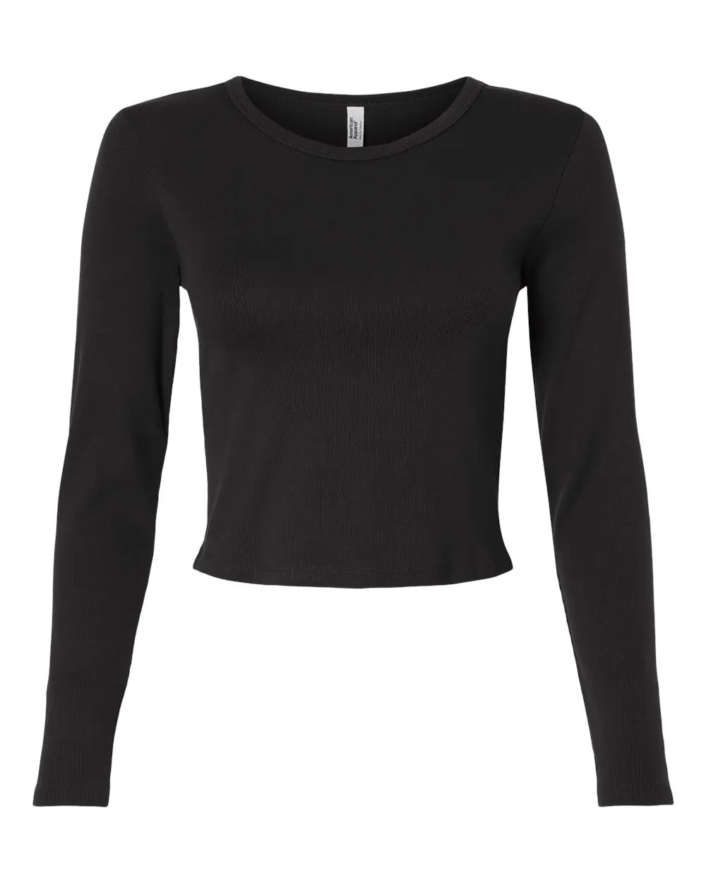 American Apparel Women's Baby Rib Long Sleeve Cropped Tee