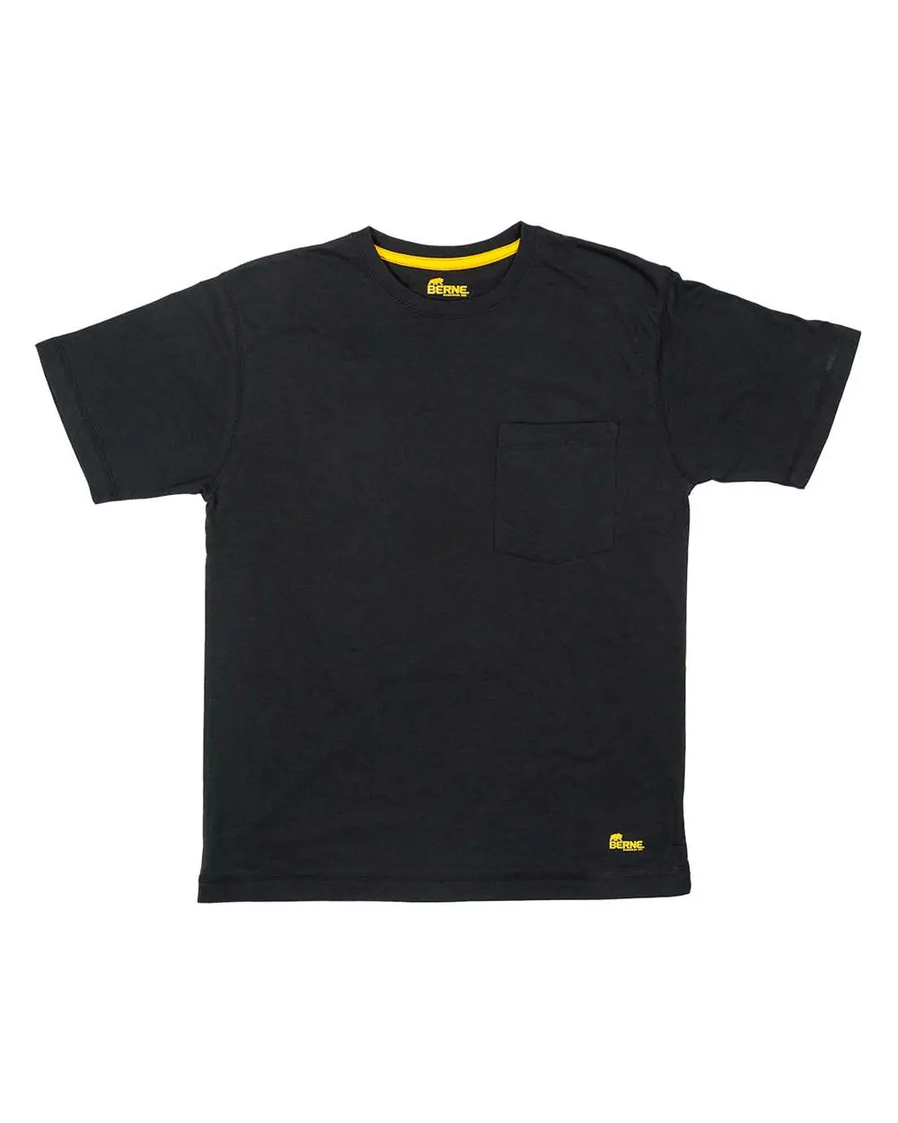 Berne Apparel Men's Lightweight Performance Pocket T-Shirt in Black