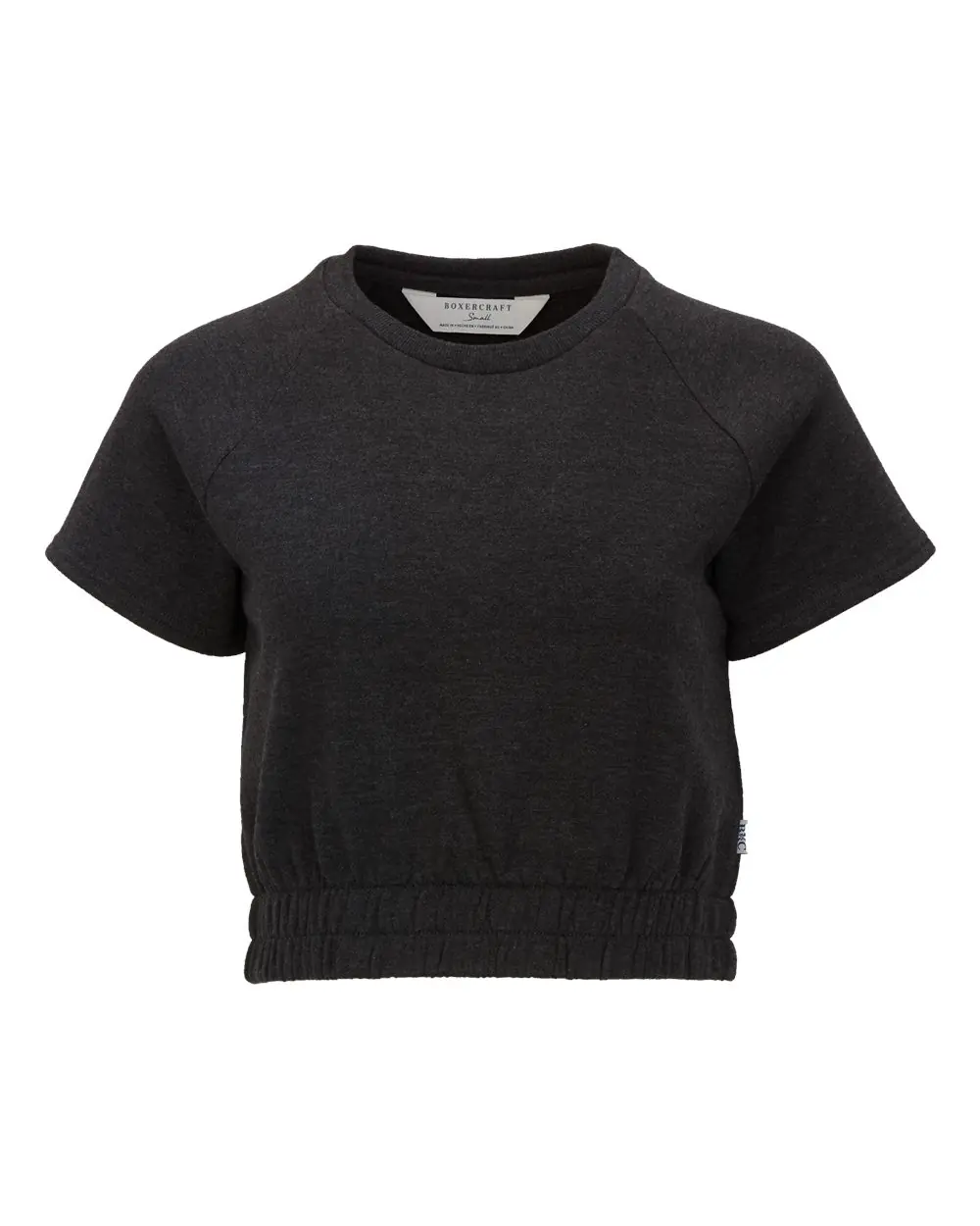 Boxercraft Women's French Terry Short Sleeve Cropped Crewneck Sweatshirt