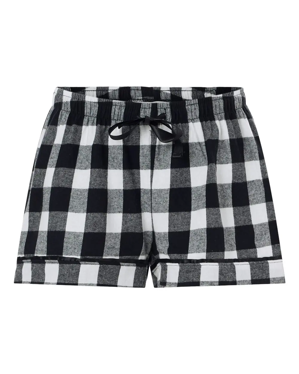 Boxercraft Women's Flannel Shorts in Black/ White Buffalo Plaid