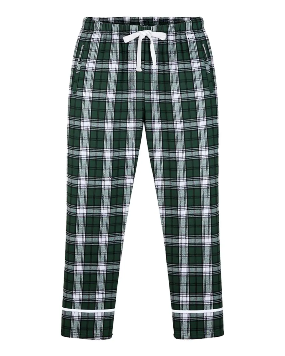 Boxercraft Women's Cuff Flannel Pants in Green/ White Plaid