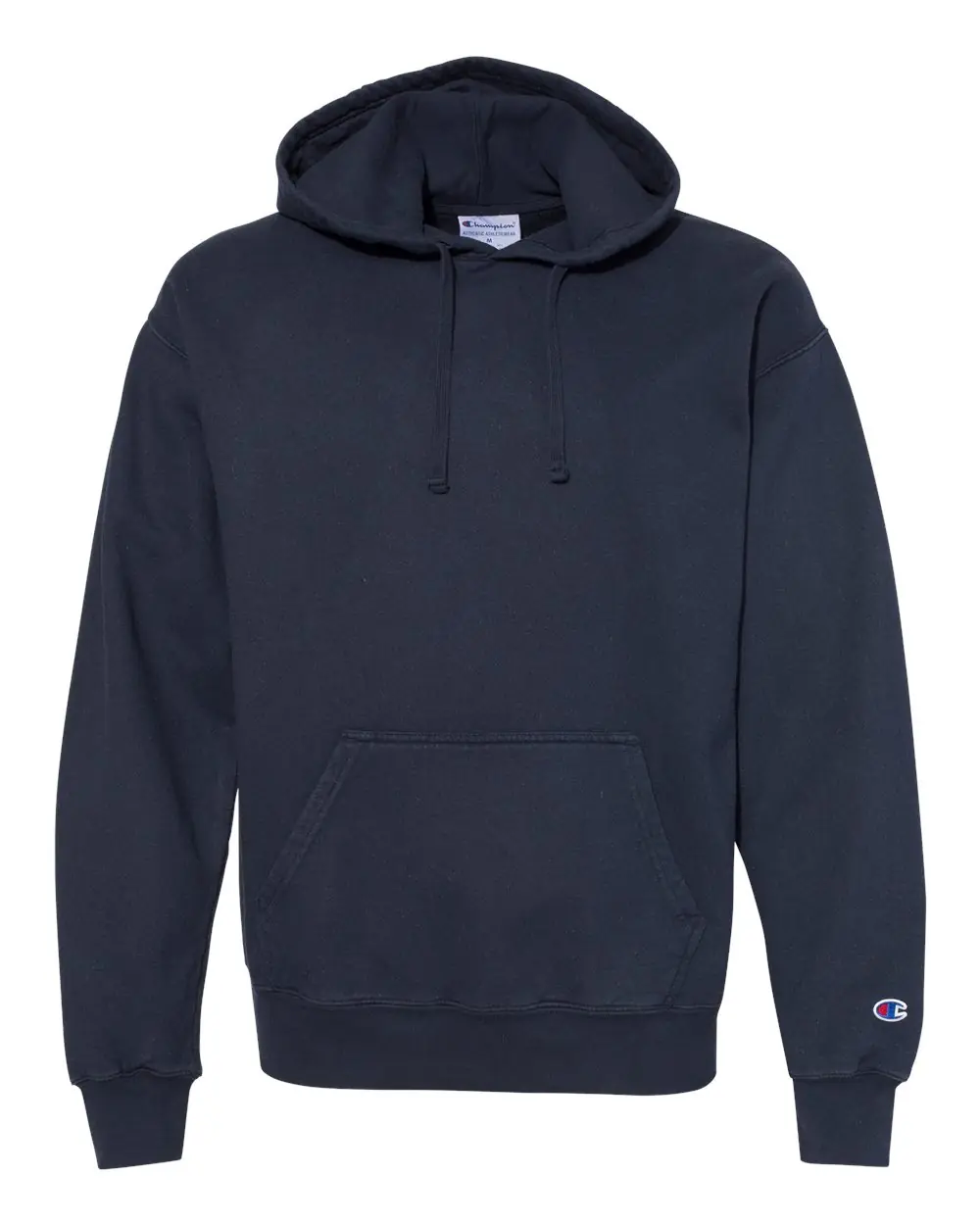 Champion Unisex Garment-Dyed Hooded Sweatshirt in Navy