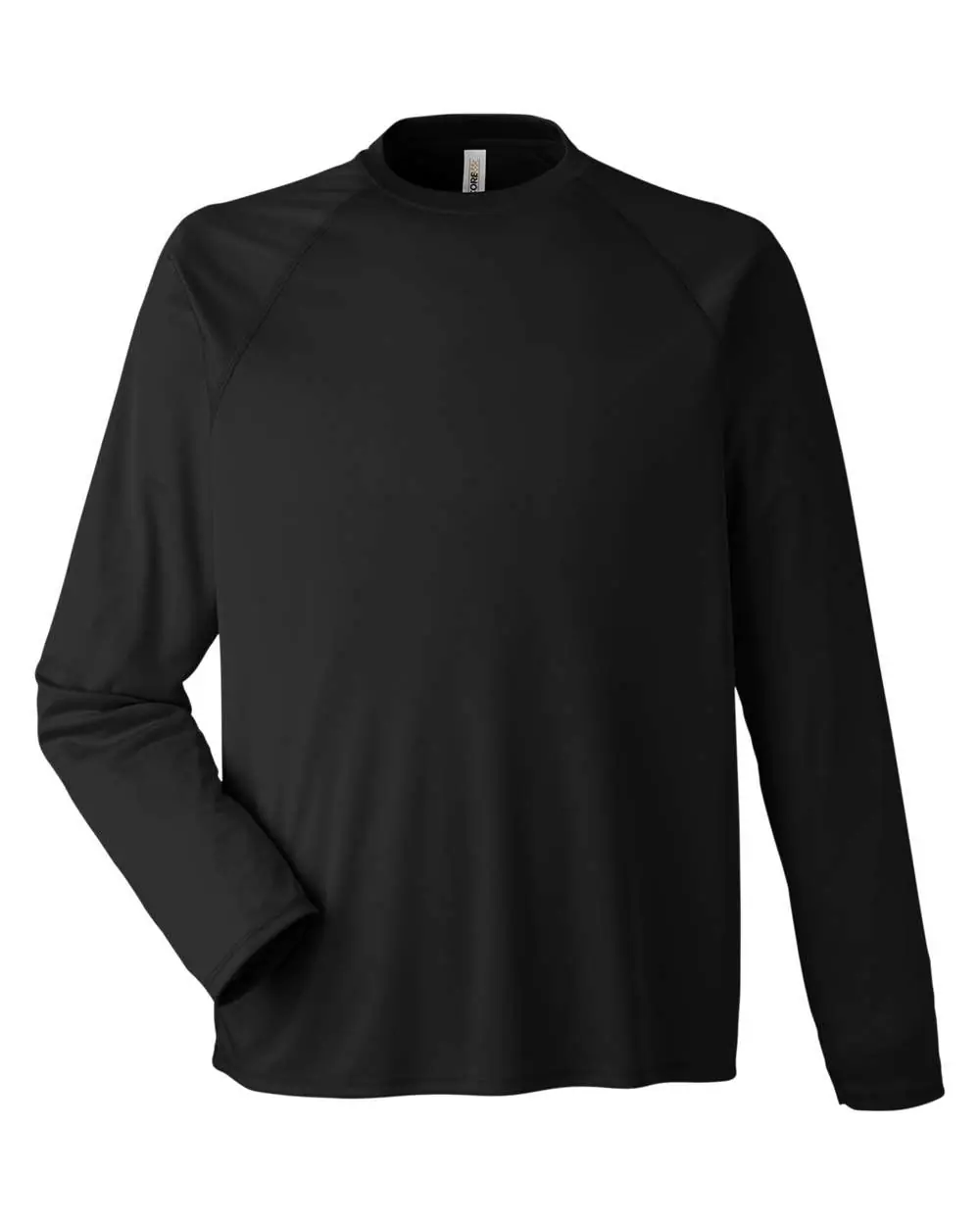 CORE365 Unisex Ultra UVP™ Marina Raglan Long Sleeve T-Shirt in Black
