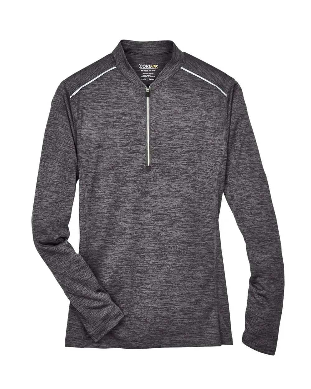 CORE365 Women's Kinetic Performance Quarter-Zip Pullover in Carbon/ Black