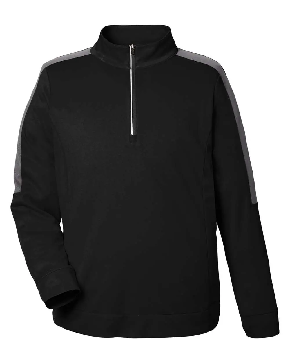 CORE365 Men's Market Snag Protect Mesh Colorblock Quarter-Zip Pullover in Black/ Carbon
