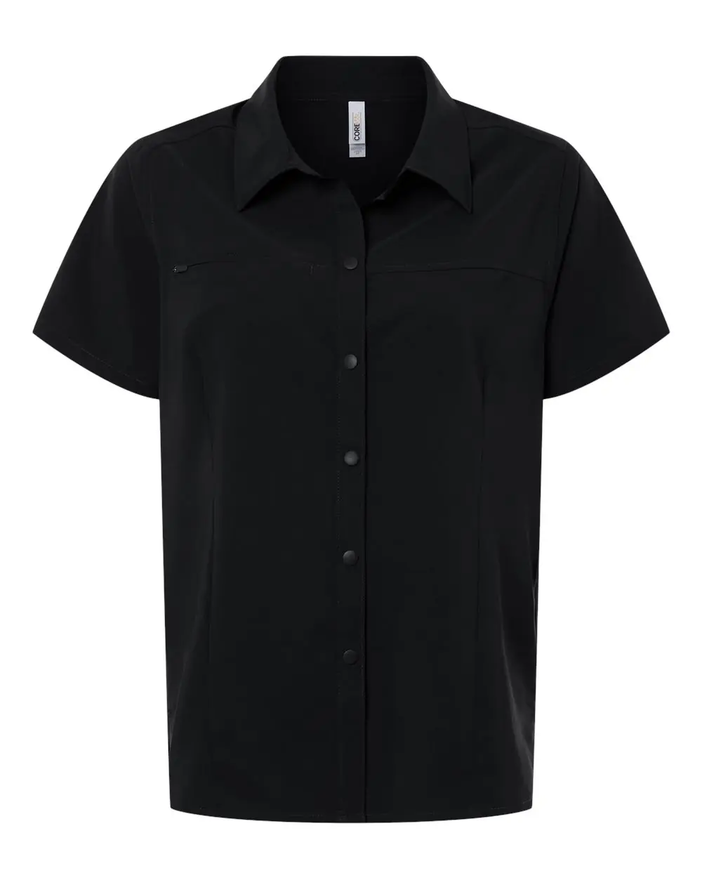 CORE365 Women's UltraUVP Shoreline Short Sleeve Staff Shirt in Black