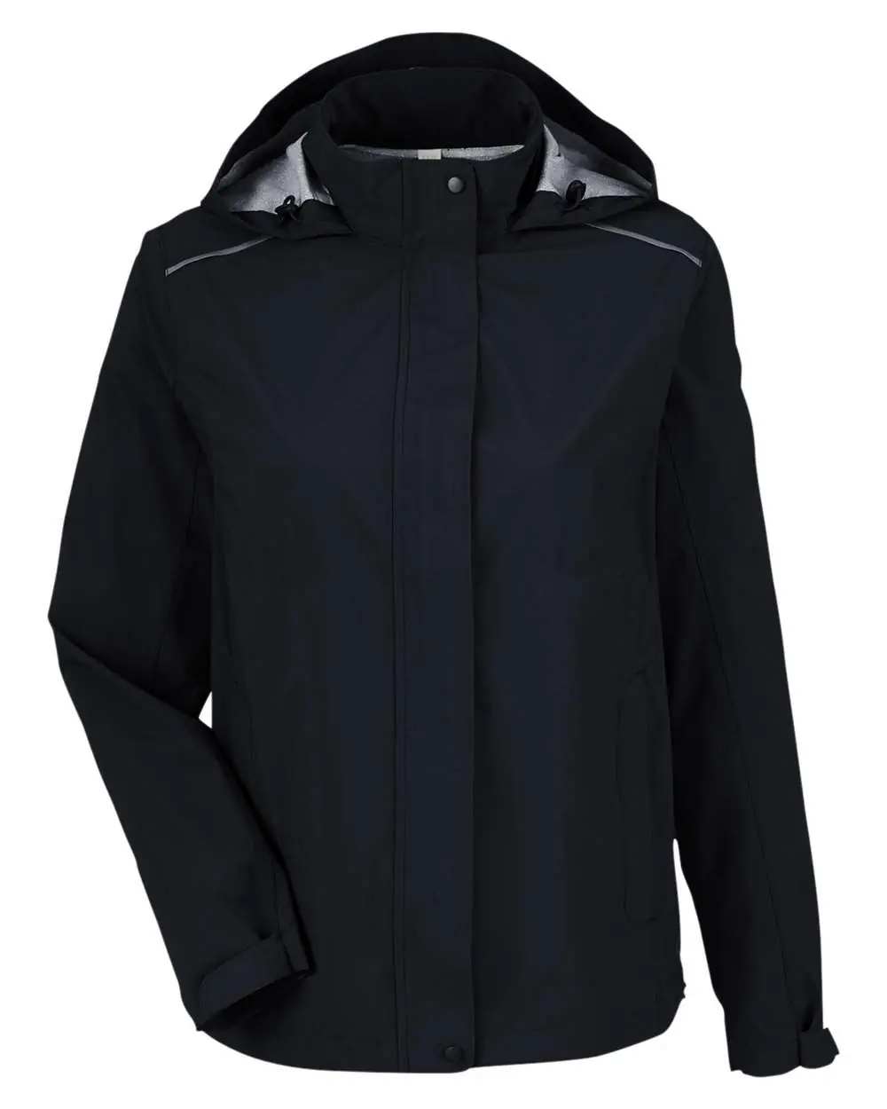 CORE365 Women's Packable Rain Jacket in Black
