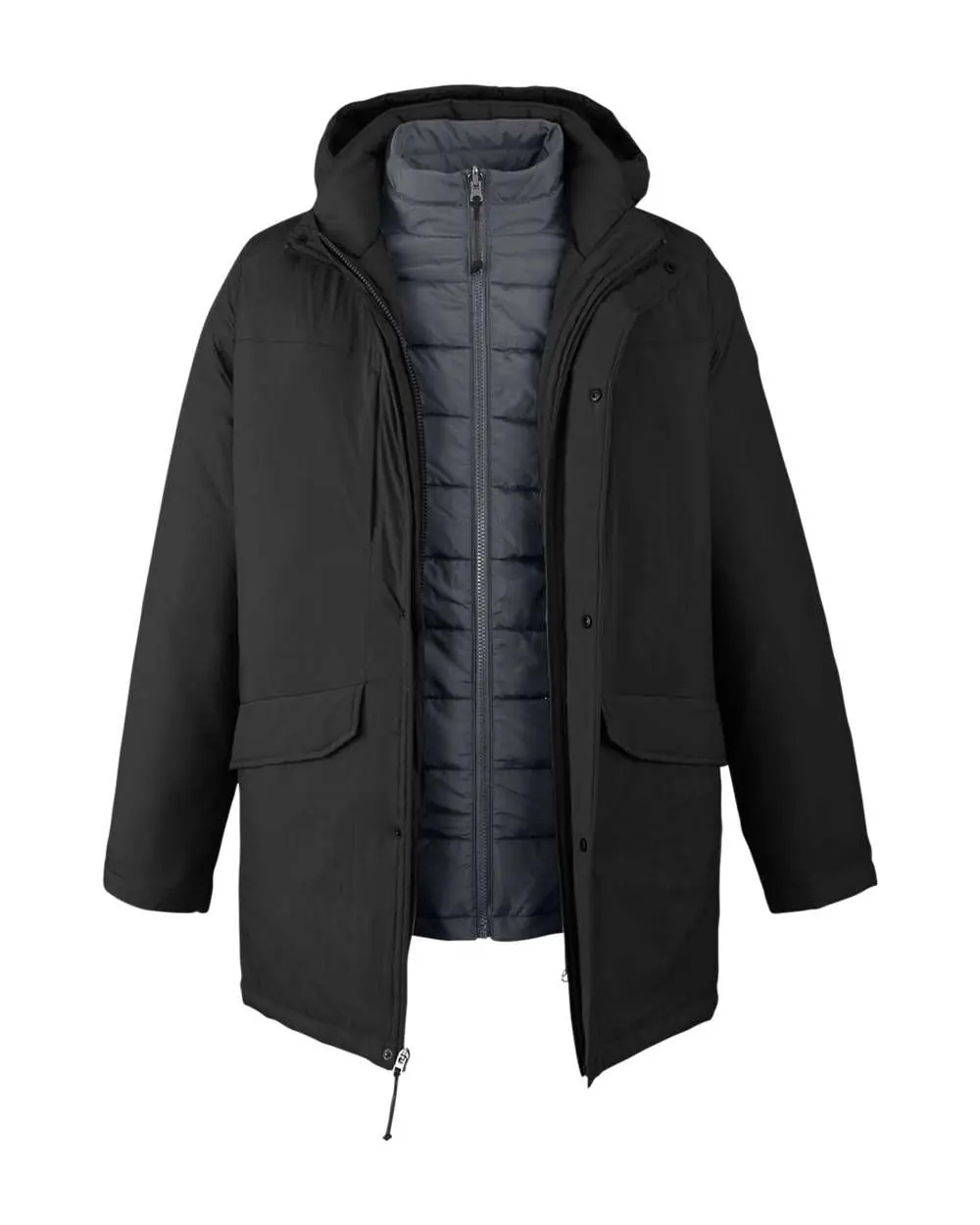 CORE365 Men's Inspire 3-in-1 Jacket with Insulated Liner in Black/ Carbon